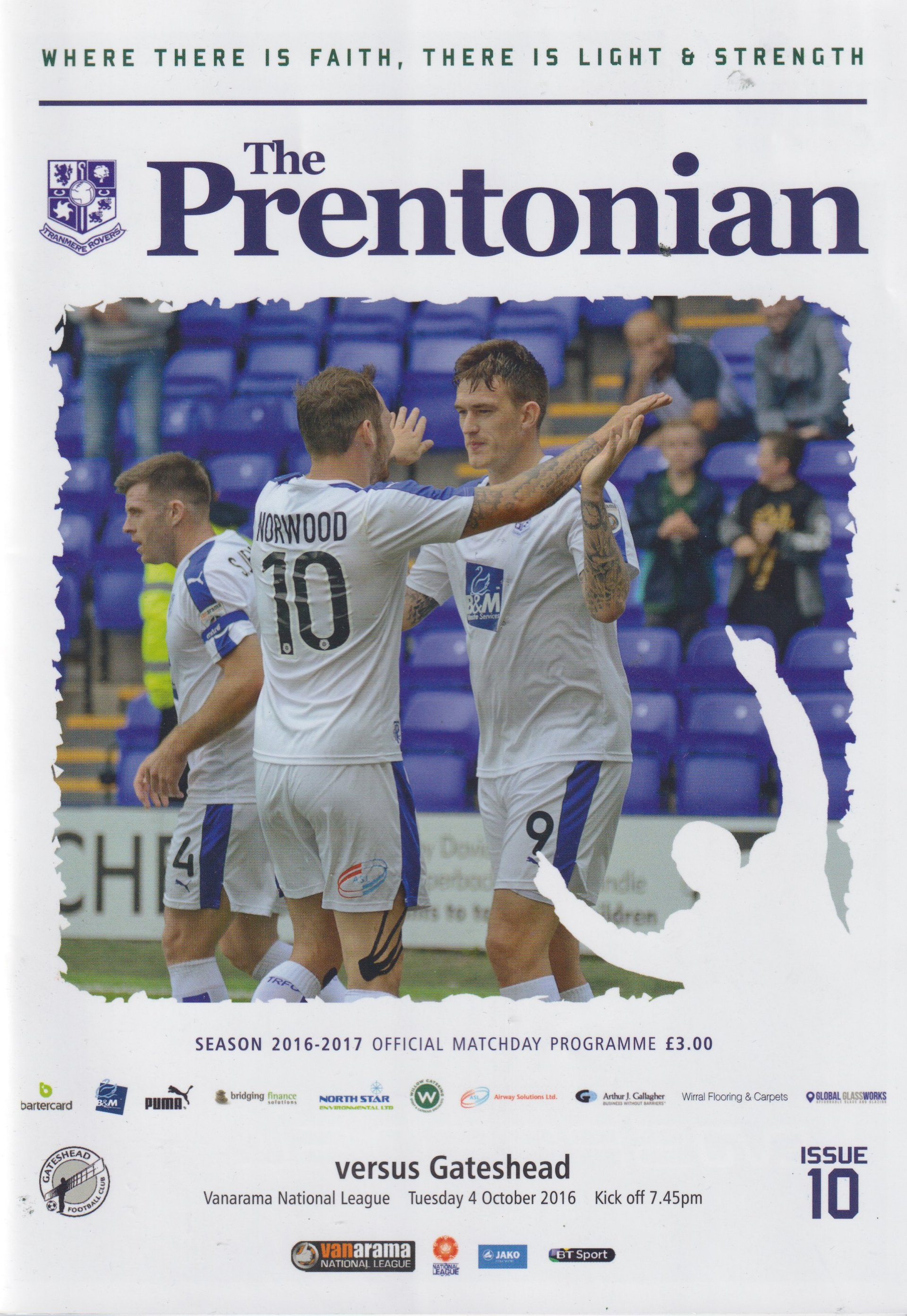 Tranmere Rovers v Gateshead match programme